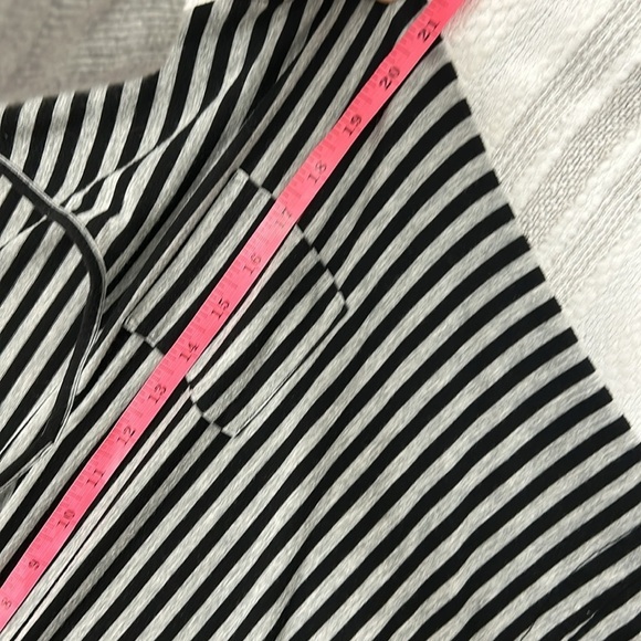 Gap Womens Maxi Striped Dress Sleeveless V Neck Drawstring Waist XS Black Gray - Picture 8 of 11